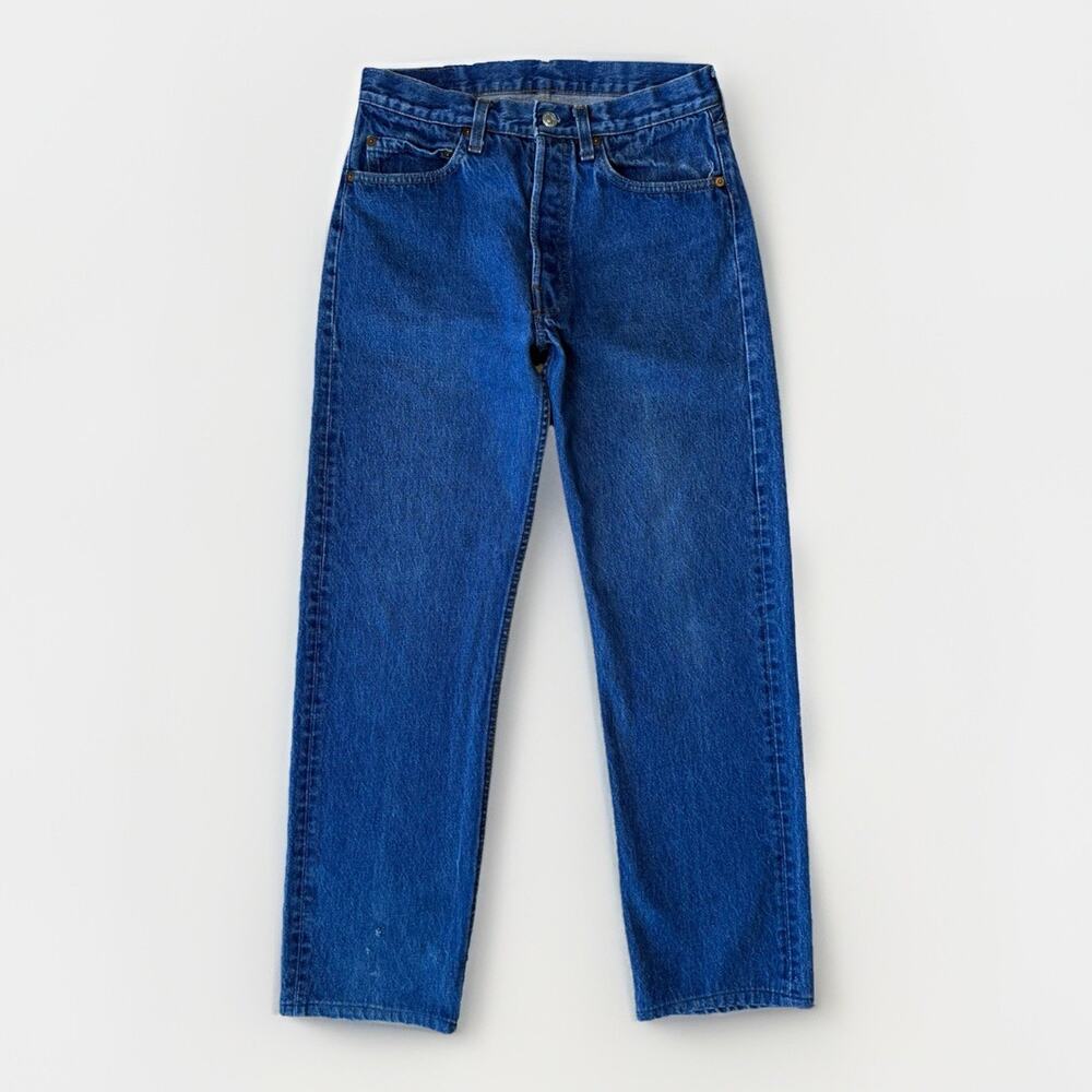 Vintage Levis 501 Jeans 29 Blue Dark Wash Straight Leg 80s Denim Non Selvedge